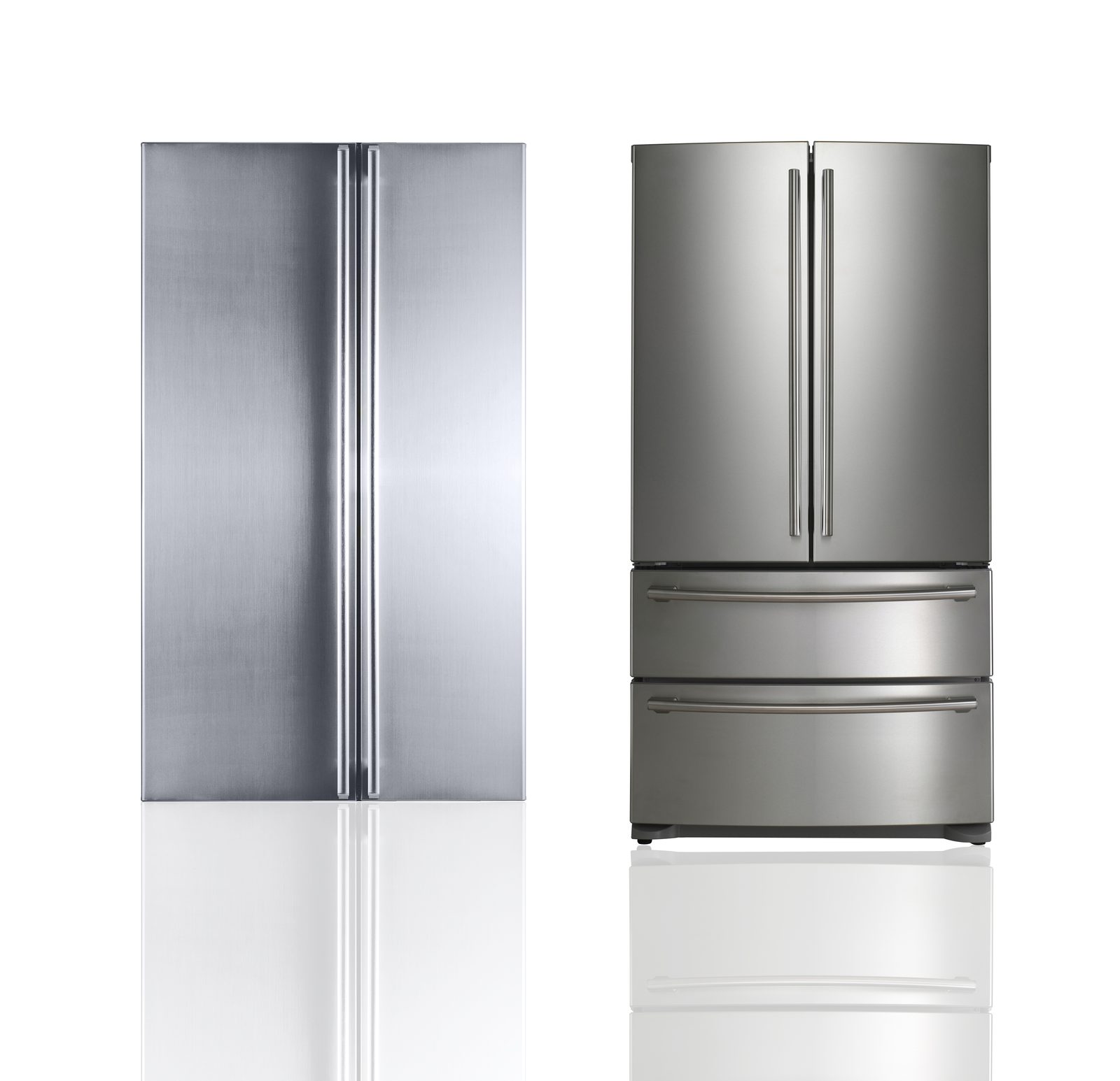 Two compact fridges standing side by side